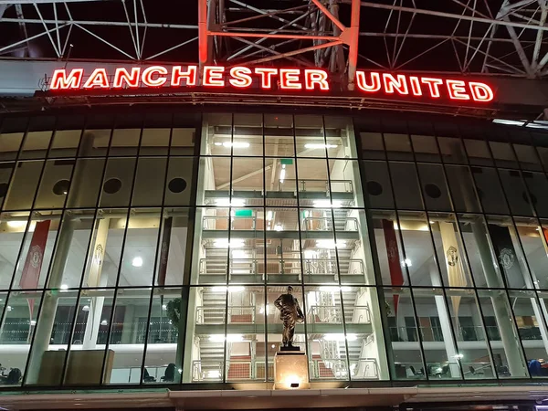 Mankester Storbritannien Ruari 2020 Stretford End Arenan För Manchester United Stockbild