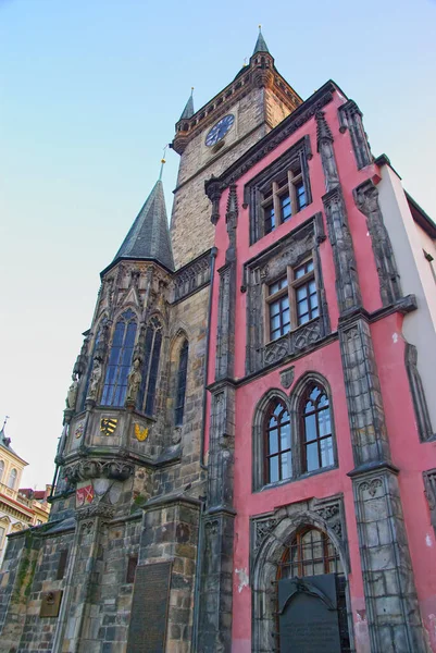 Antiker Turm Prag Rathausgebäude — Stockfoto