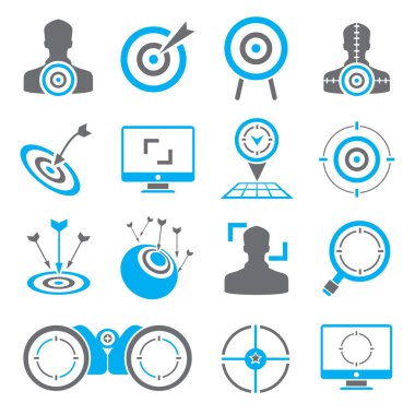 collection of 16 dart icons set clipart