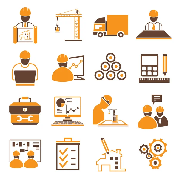 Ícones de gestão de engenharia —  Vetores de Stock