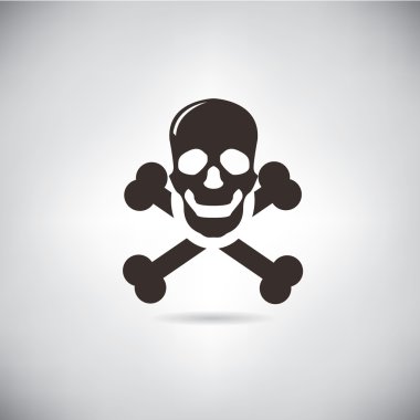 kafatası ve kemikler web simgesi vektör çizimi 