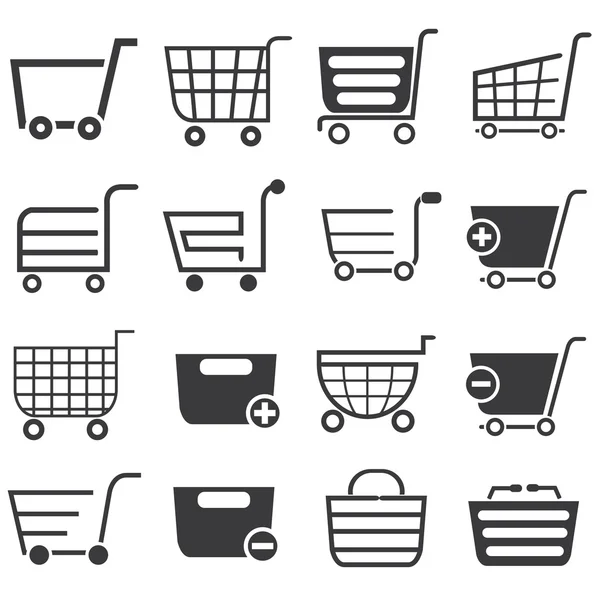 Shopping Cart Icons Set — Stock Vector