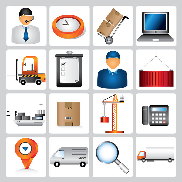 vector illustration of delivery icons