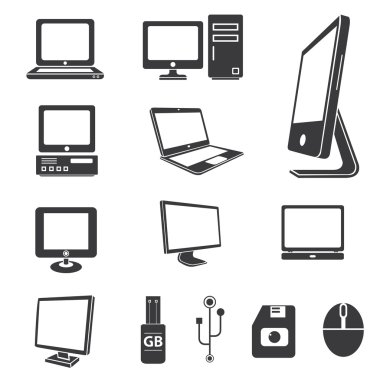 bilgisayar ve elektronik cihaz Icon set