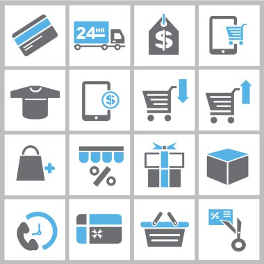Alışveriş ve pazarlama kavramı Icons set