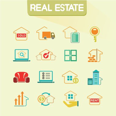 Emlak iş Icons set