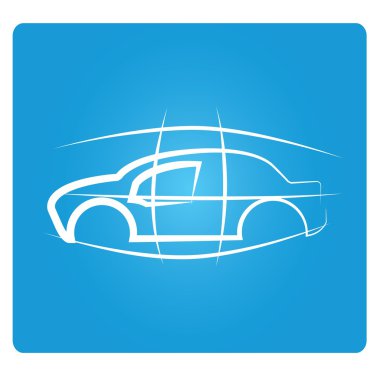 Web simgesi. Arabanın vektör illüstrasyonu