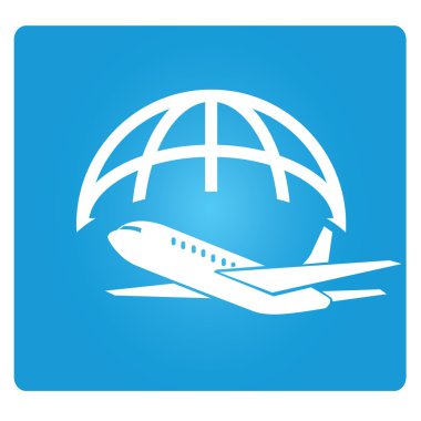 Seyahat konsepti. Uçağın vektör illüstrasyonu 