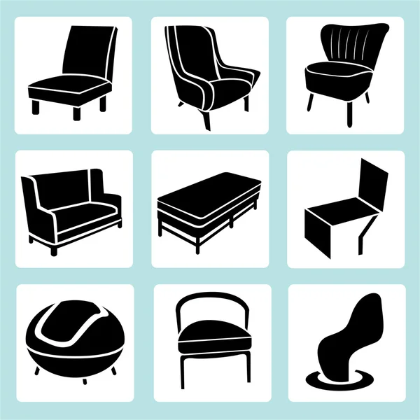 Conjunto de ícones de sofá — Vetor de Stock