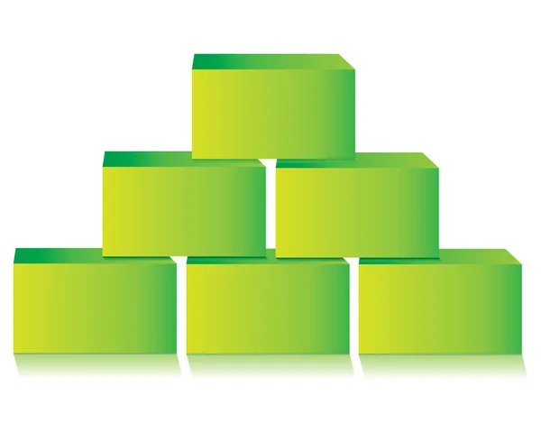 Grüne Ziegelsteine Diagramm Für Geschäftspräsentationsvorlage — Stockvektor