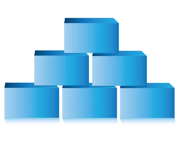 Blaues Ziegeldiagramm Für Präsentationsvorlage Für Unternehmen — Stockvektor