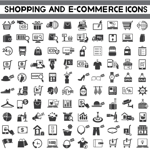 Набір Значків Покупок Маркетингу Електронної Комерції — стоковий вектор