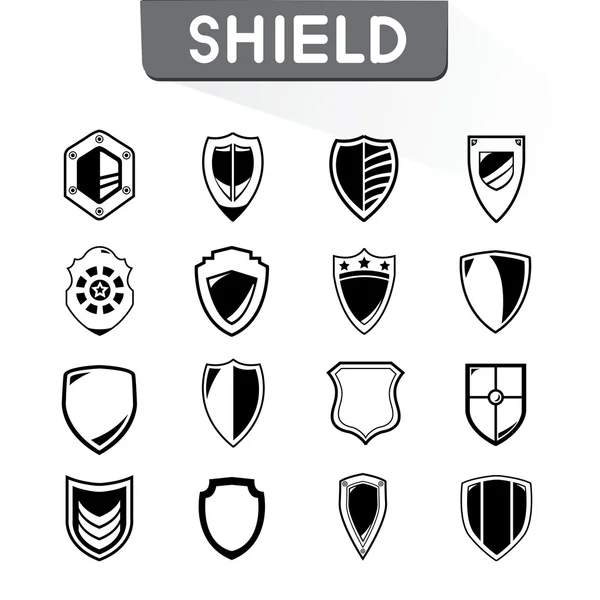 Shield Icons Vector Set — Stock Vector