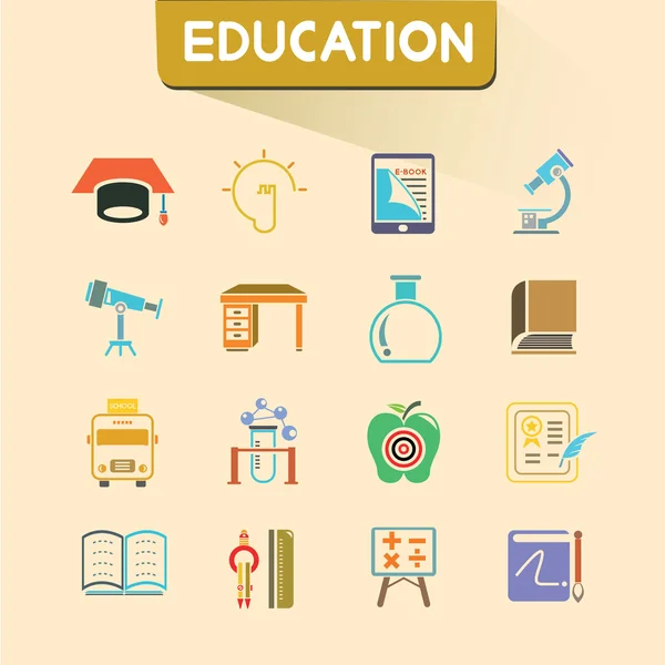 Education School Icons Set — Stock Vector
