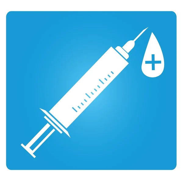 Injectiespuit Web Icoon Vector Illustratie — Stockvector