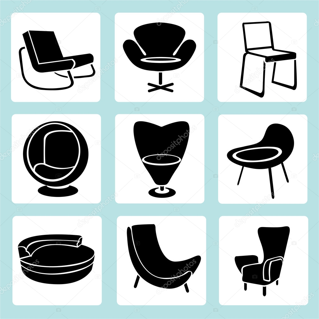 sofa icons set
