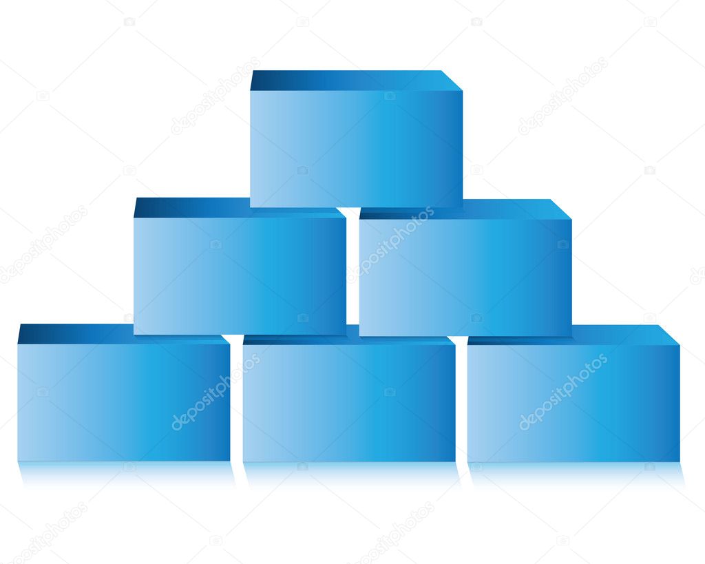 blue brick diagram for business presentation template