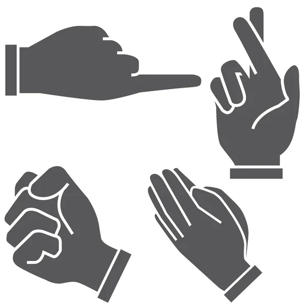 Hand Icons Set Cartoon Stil — Stockvektor