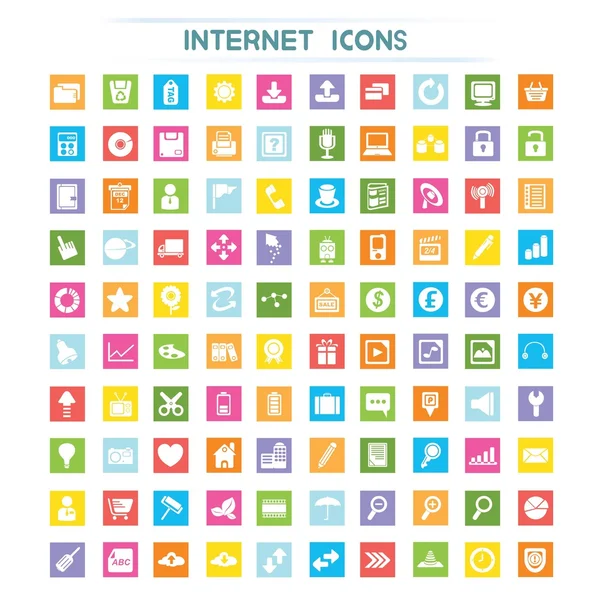 Web Icons Gesetzt Vektorillustration Internet — Stockvektor