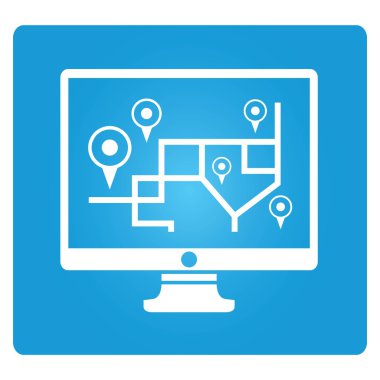 Web simgesi. Bilgisayarın vektör çizimi