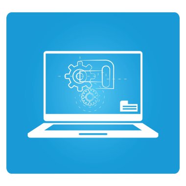 Web simgesi. Dizüstü bilgisayarın vektör çizimi