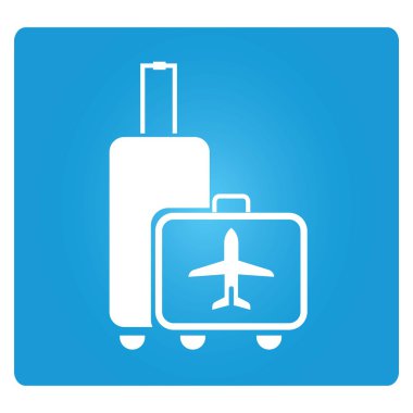 Web simgesi. Bavulların vektör illüstrasyonu