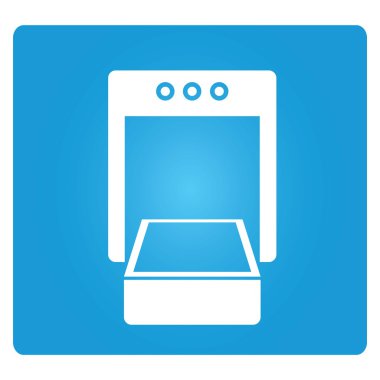 Güvenlik kontrolü, havaalanı tarayıcı simgesi çizimi 