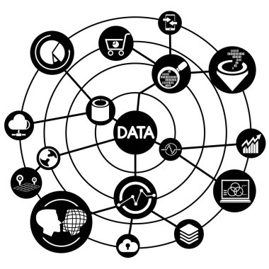 iş kavramı, verilerin vektör illüstrasyonu