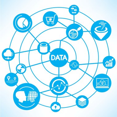 iş kavramı, verilerin vektör illüstrasyonu