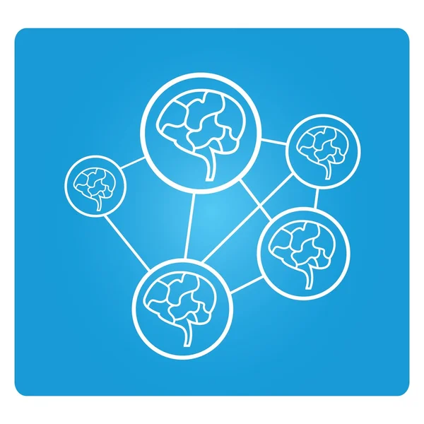 蓝色背景的大脑网络 神经元网络 — 图库矢量图片