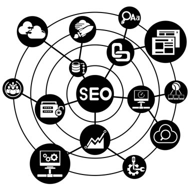 iş kavramı, seo vektör illüstrasyon