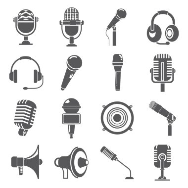 mikrofon ve hoparlör Icons set
