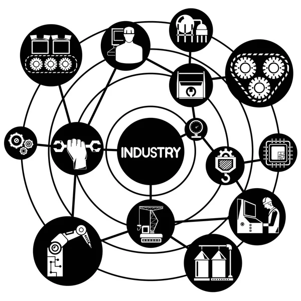 Concepto Empresarial Ilustración Vectorial Industria — Vector de stock