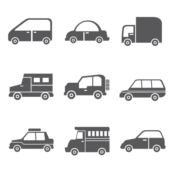 Conjunto Iconos Coche Vehículo — Vector de stock