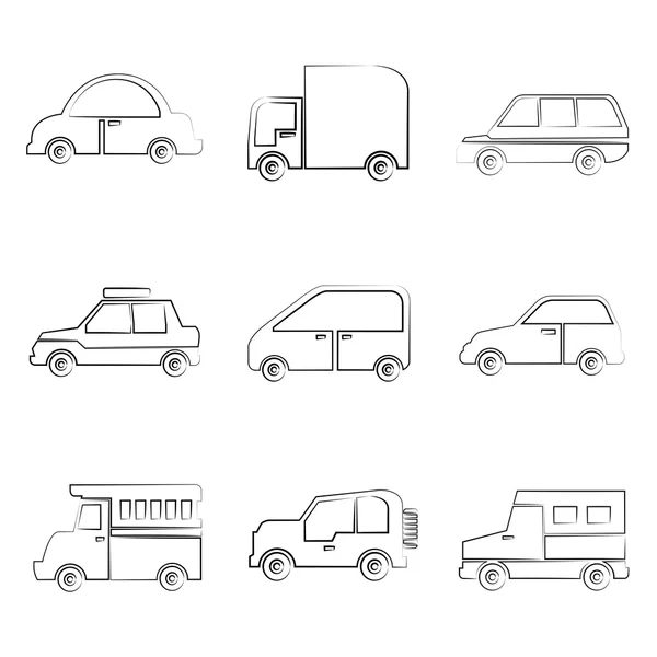 Ilustración Vectorial Coches — Archivo Imágenes Vectoriales