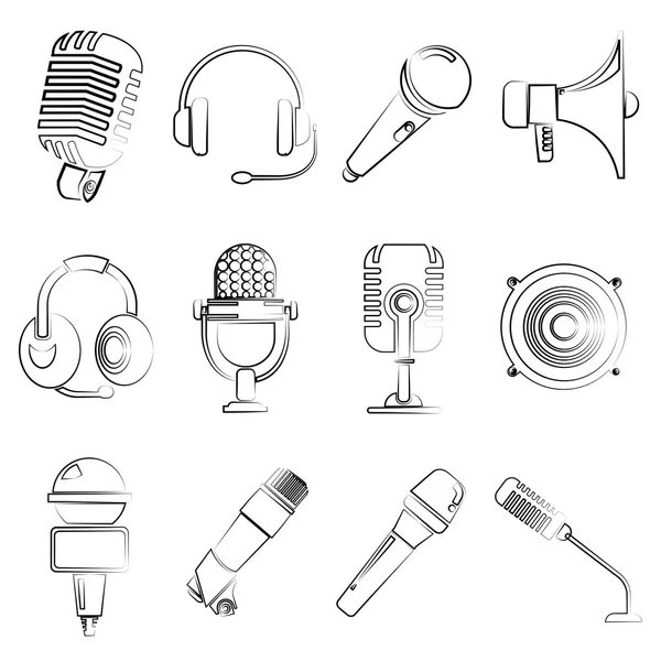 Ilustración Vectorial Tecnología Audio — Vector de stock