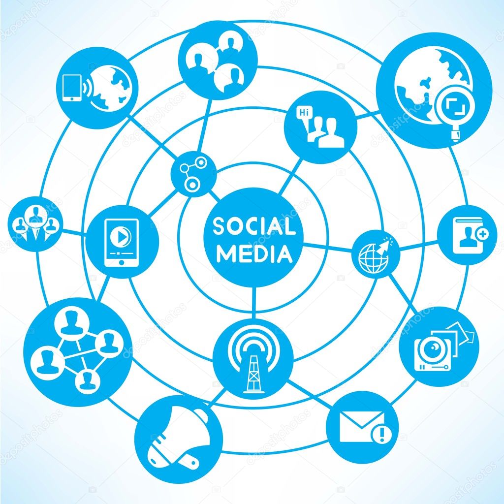 Business concept. Vector illustration of social media 