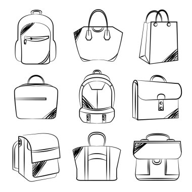 moda çanta koleksiyonu kroki, Icons set bag