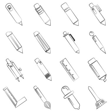 çizim araçlarının vektör illüstrasyonu