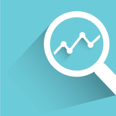 iş kavramı, büyüteç vektör illüstrasyon 