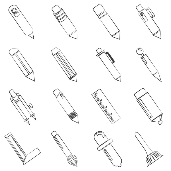 Vector Illustration Draw Tools — Stock Vector