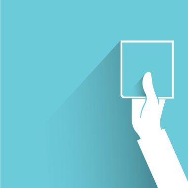 iş konsepti, kart ile el vektör illüstrasyon 