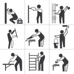 Working Construction Hard Labor Pictogram Icon Symbol Sign Stock Vector ...