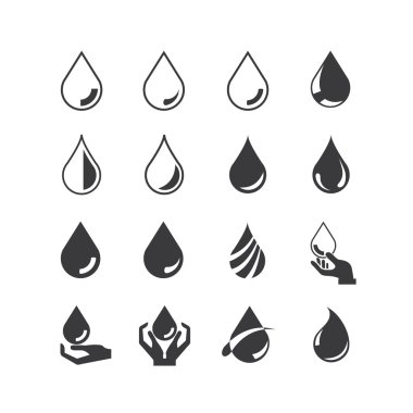 damla simgelerinin vektör illüstrasyonu
