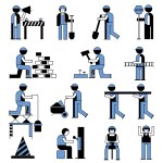 Working Construction Hard Labor Pictogram Icon Symbol Sign Stock Vector ...