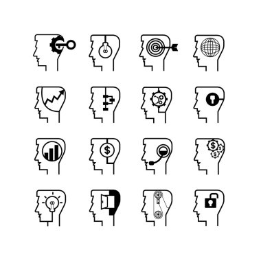 kafa simgeleri kümesivektör illüstrasyon