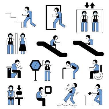 insan simgeleri kümesi vektör illüstrasyon