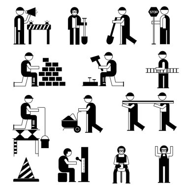 inşaat işçisi kavramının vektör illüstrasyonu