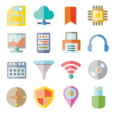 simgelerin vektör illüstrasyonu