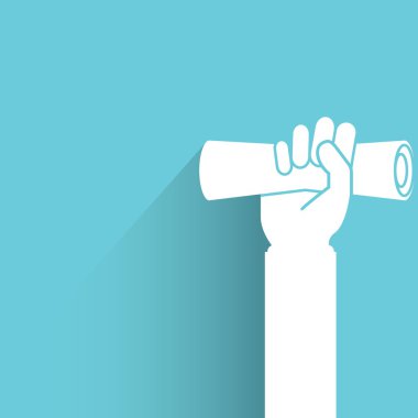 kağıt ile el vektör illüstrasyon